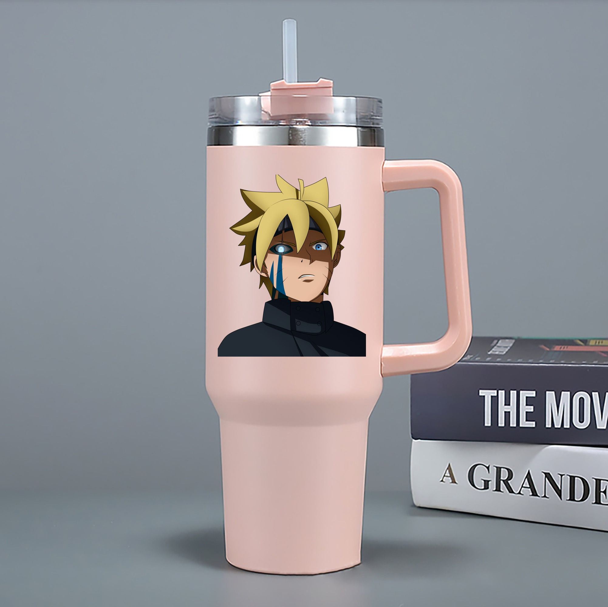 （画像用） NARUTO -ナルト- うずまき ボルト Uzumaki Boruto 1200mL車用タンブラー - クリスタルステッカー（プラスチックストロー付き）